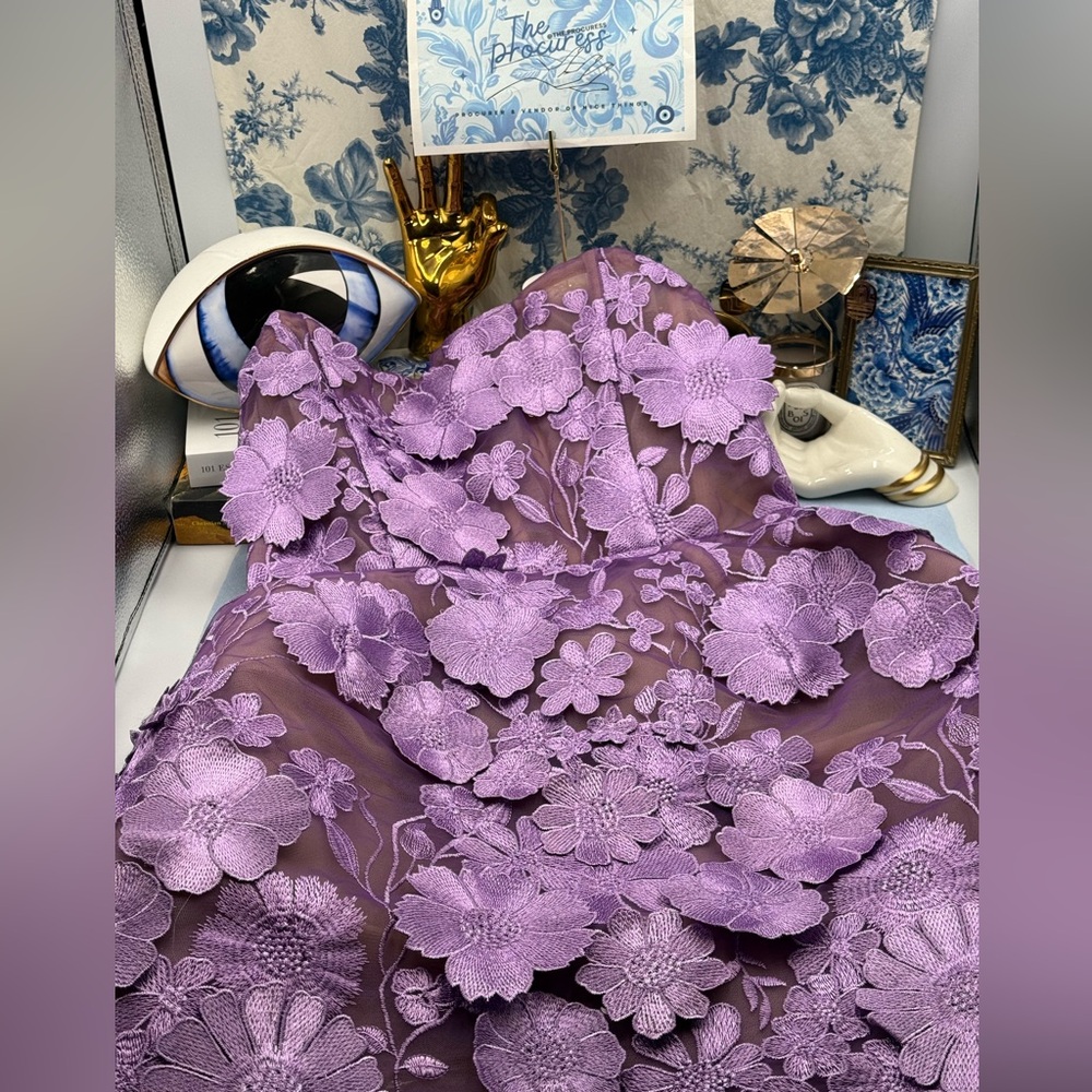 🆕 BRONX & BANCO 🧿 NWOT Jasmine Maraya Lilac Mini Dress - Sz L US 8 - Picture 14 of 17